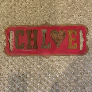 “CHLOE” reversible sign for wall